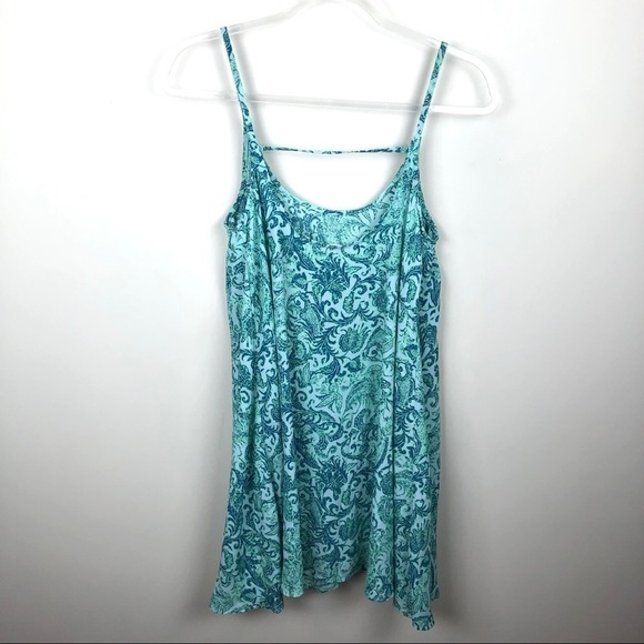 Free People Emily Slip Dress Blue & Green Floral - Picture 6 of 6